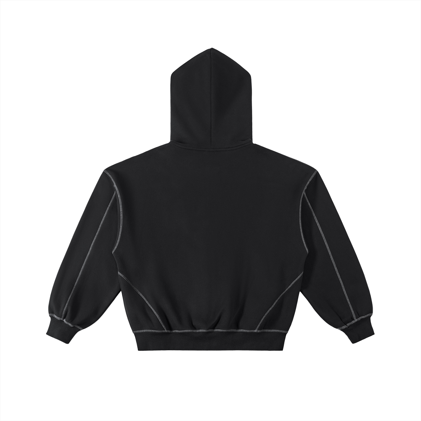 SANE Contrast-Stitched Boxy Zip Hoodie